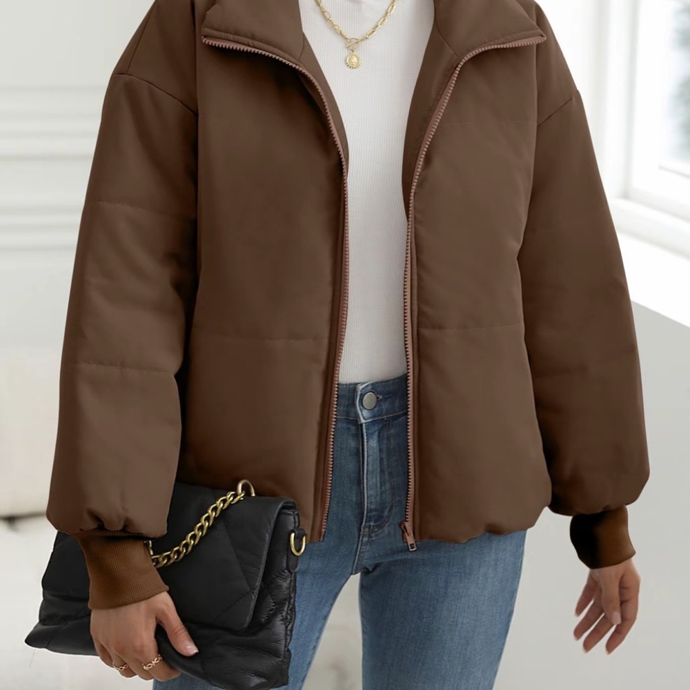 Brown Puffer Jacket - image 3